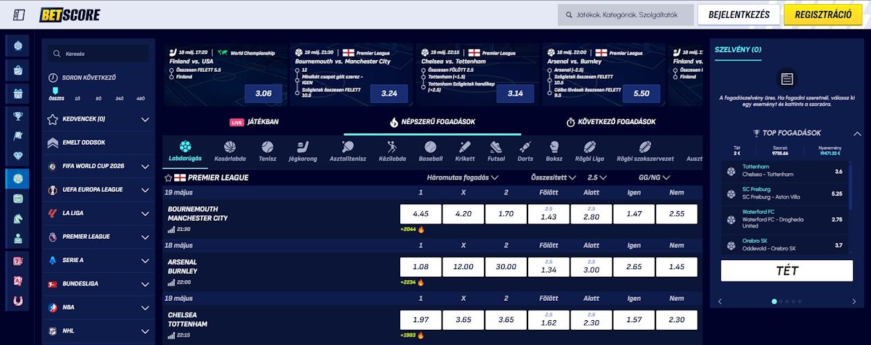 BetScore sportfogadás